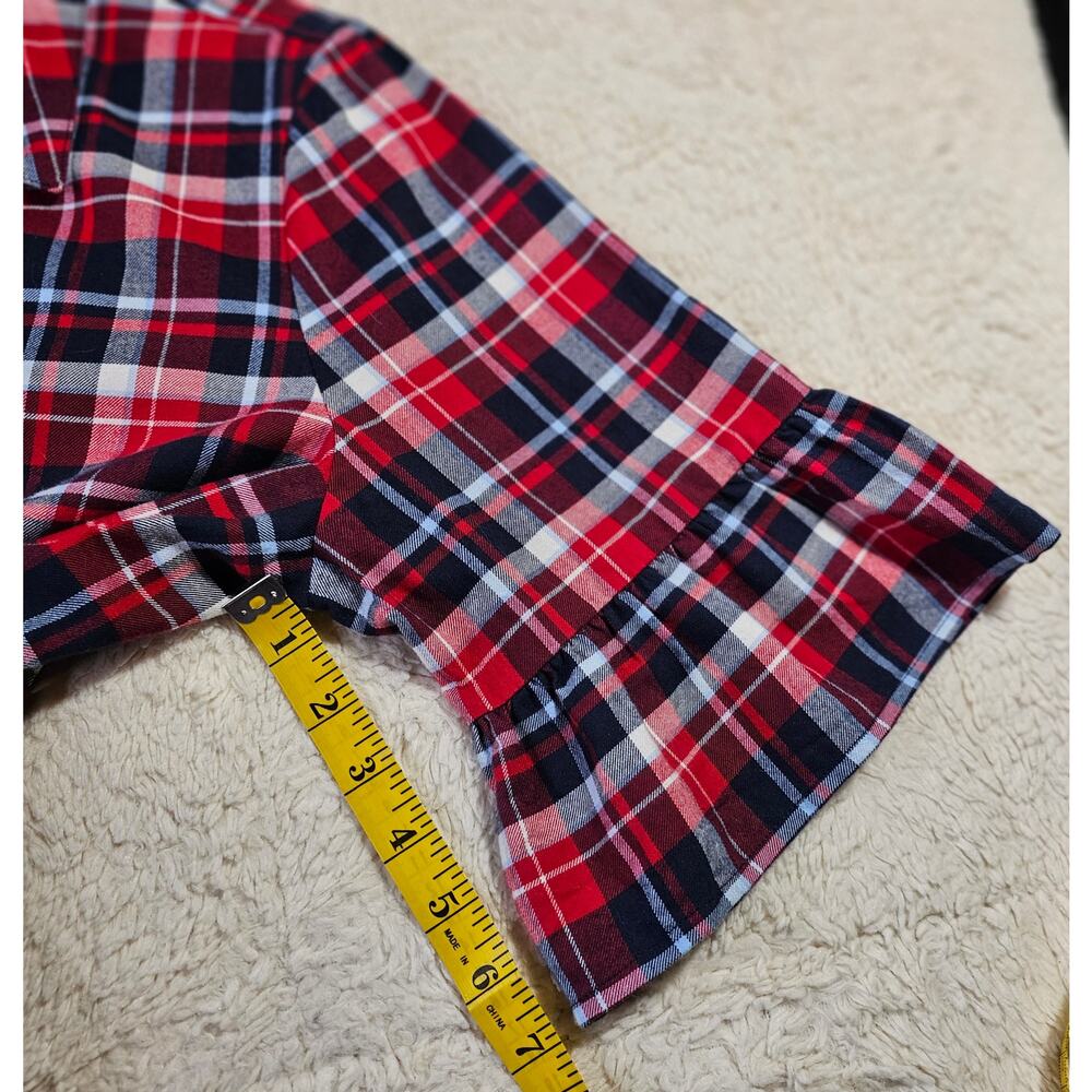 Draper James Sz14 Blue Red White Plaids Shirt Dress w belt. Artzy. Soft. Spring - Picture 6 of 11